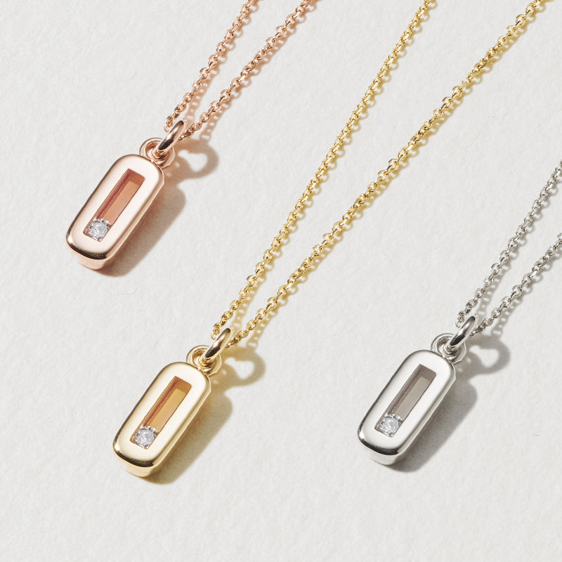 Baby Sliding Diamond Necklace in Rose Gold