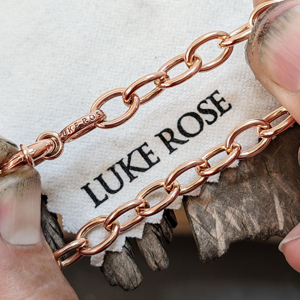Chunky Solid Handmade Bracelet in Rose Gold