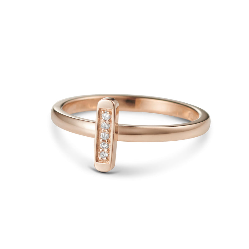 Linear Diamond Stack Ring in Rose Gold