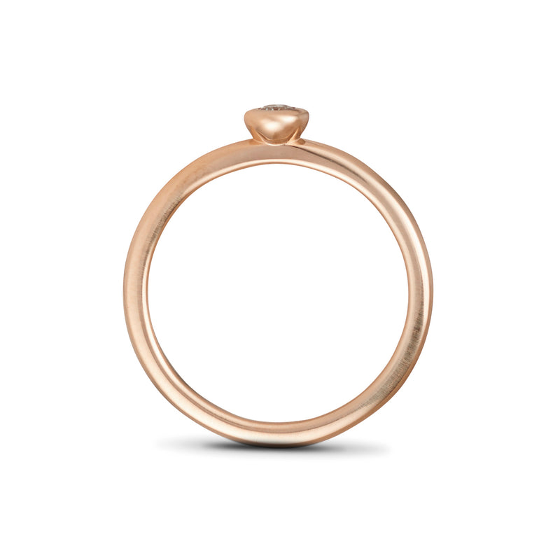 Cupped Diamond Stack Ring in Rose Gold