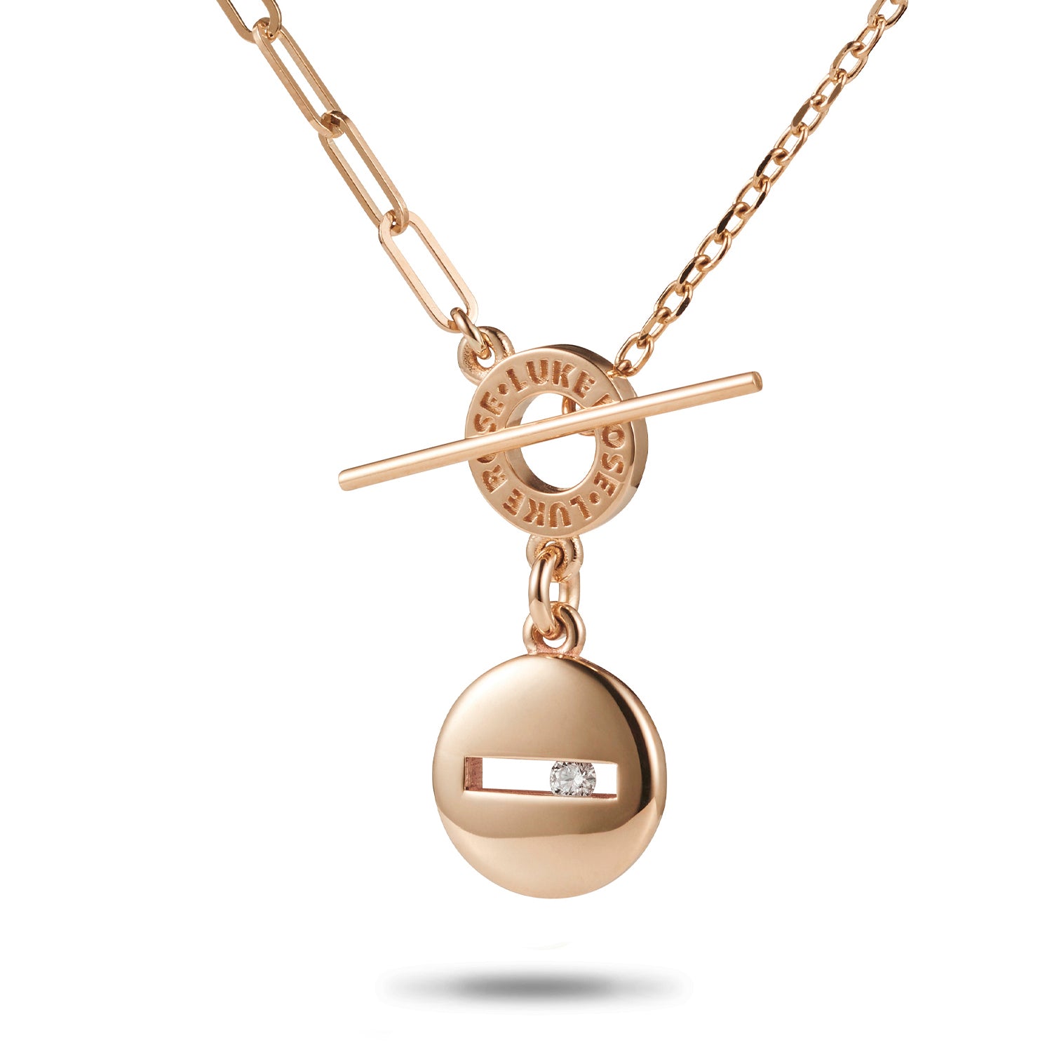 Rose Gold Paperclip Diamond Necklace Australia Solid Rose Gold