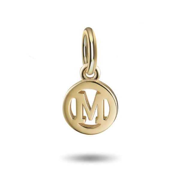 Solo Initial Disc in Yellow Gold