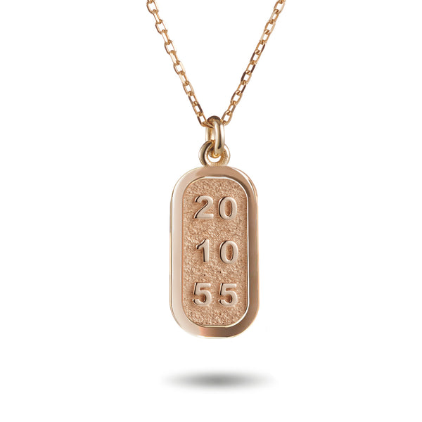 The Double Sided Date Bar Necklace in Rose Gold