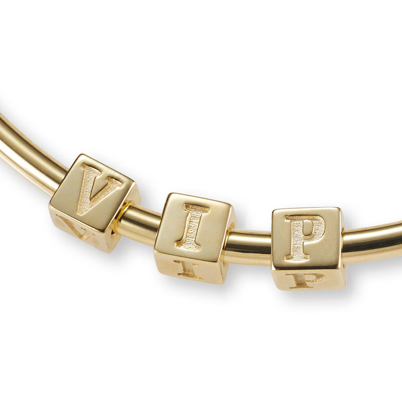 3 Cube BOLD Initial Bangle in Yellow Gold