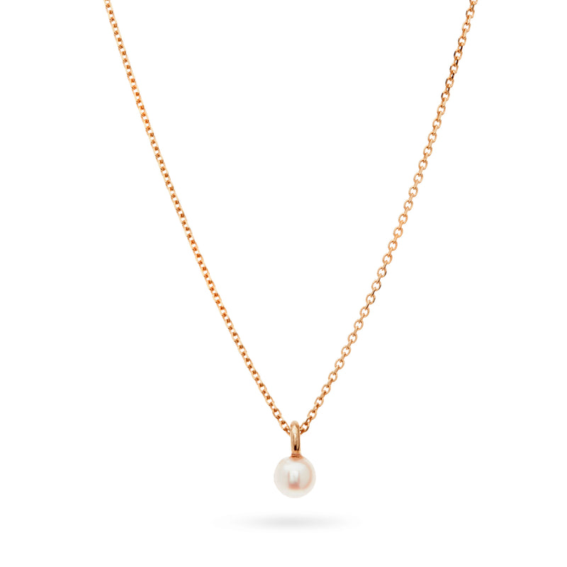 Baby Pearl Necklace in Rose Gold