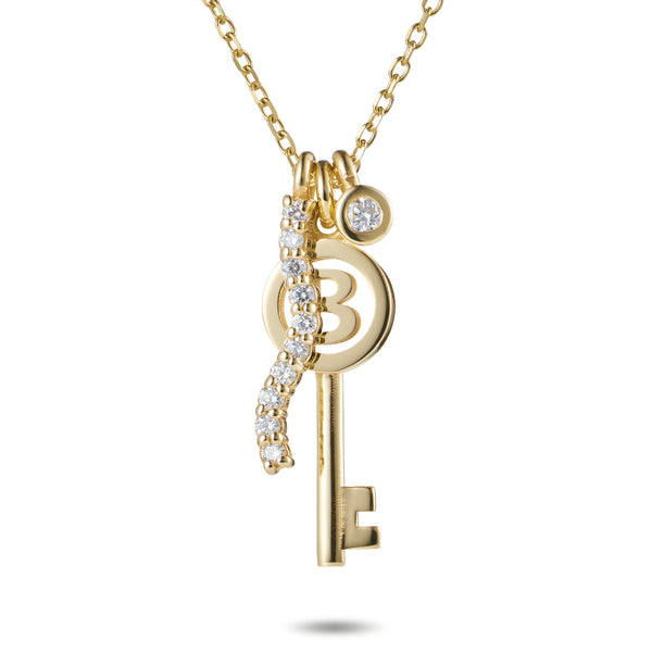 The Ultimate Diamond Initial Key Necklace in Yellow Gold