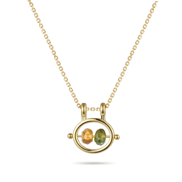 "Just The Two Of Us" Abacus Necklace in Yellow Gold