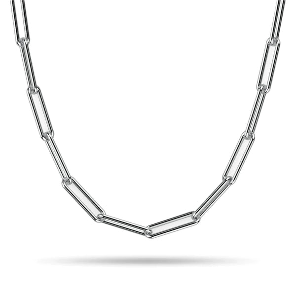 Large Handmade Paperclip Chain Necklace in Platinum