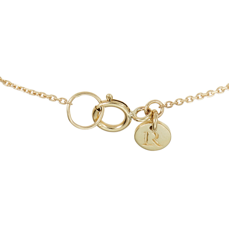 Single Initial Disc Necklace in Yellow Gold
