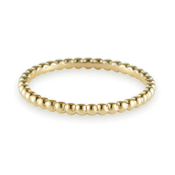 Dot Link Stack Ring in Yellow Gold