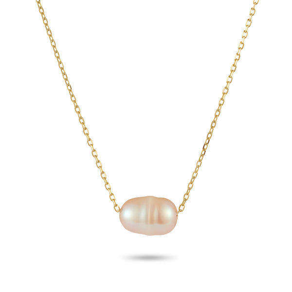 Solo Pearl Necklace in Yellow Gold