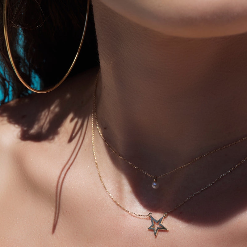 Lucky Star Necklace in Solid Gold