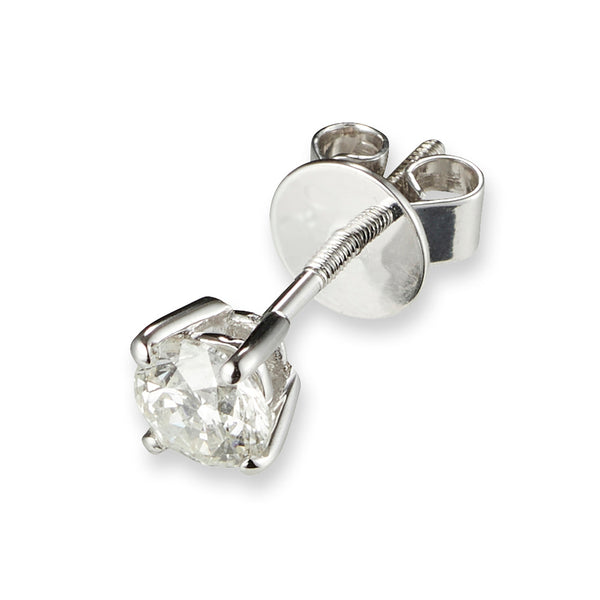 Single Lab Grown Diamond Stud Earring in White Gold