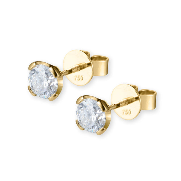 "RTS" Lab Grown 1ct Diamond Stud Earrings in 18ct Yellow Gold