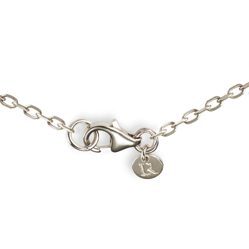 "Just The Two Of Us" Linked Halo Necklace in White Gold