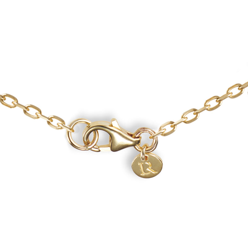 "Just The Two Of Us" Linked Halo Necklace in Yellow Gold