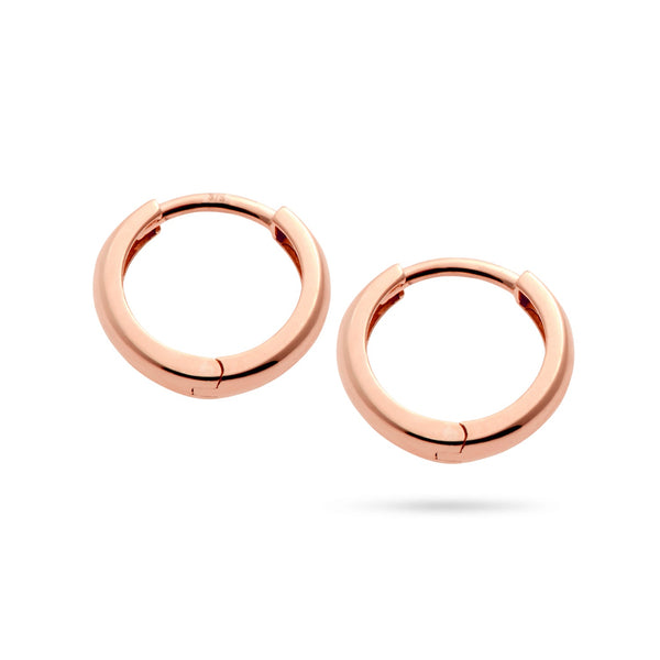 "RTS" Italian Made 12mm Huggie Earrings in Rose Gold