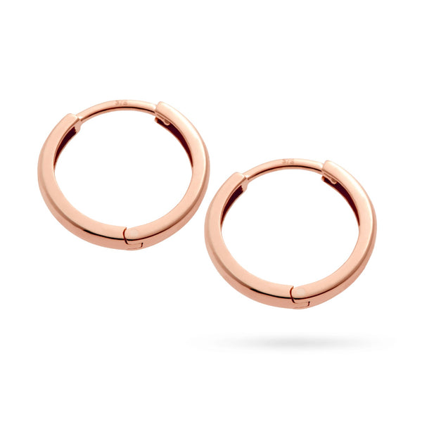 "RTS" Italian Made 15mm Huggie Earrings in Rose Gold