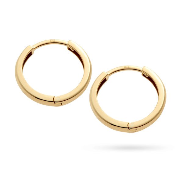 "RTS" Italian Made 15mm Huggie Earrings in Yellow Gold