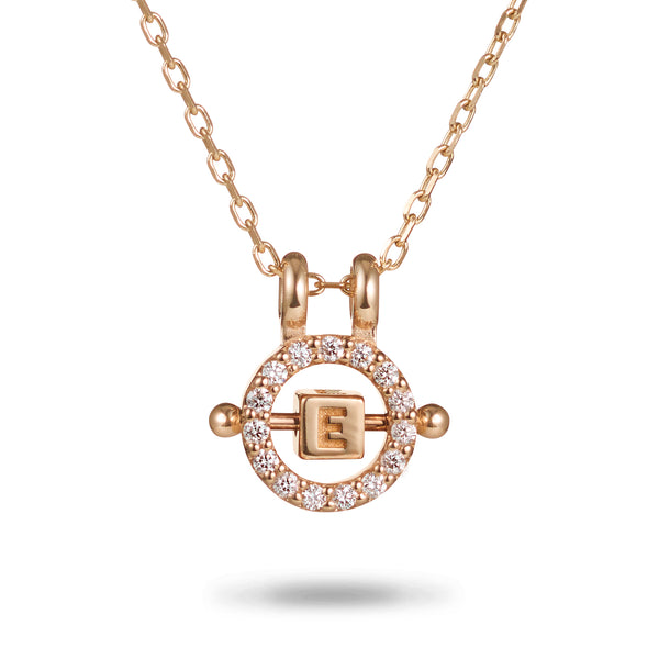 1 Cube Diamond Abacus Necklace in Rose Gold