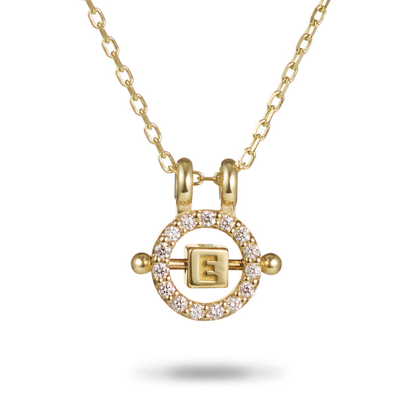 1 Cube Diamond Abacus Necklace in Yellow Gold