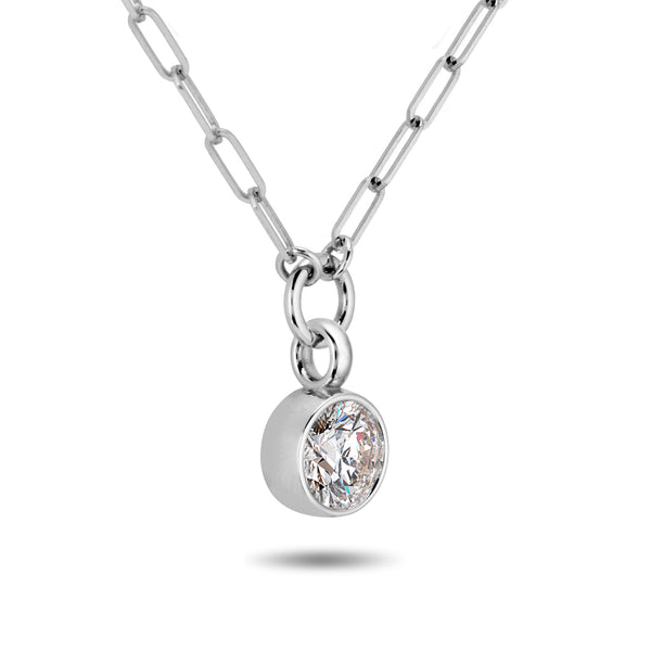 The TREASURE 1ct Lab Grown Diamond Paperclip Necklace in Platinum
