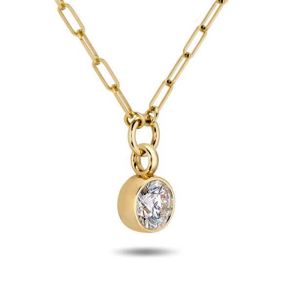 The TREASURE 1ct Lab Grown Diamond Paperclip Necklace in Yellow Gold