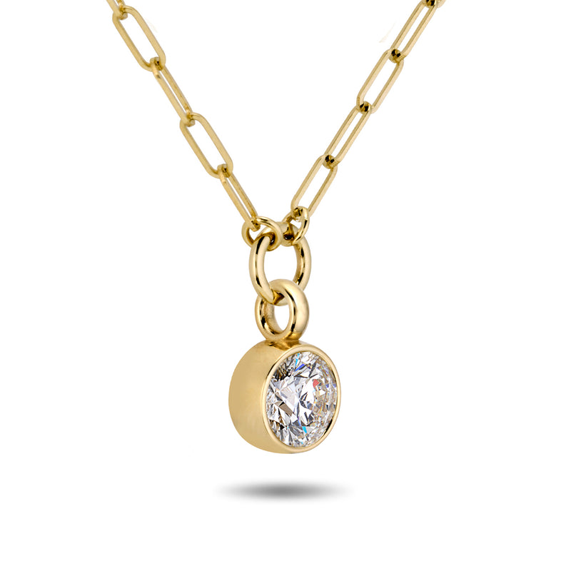 The TREASURE 1ct Lab Grown Diamond Paperclip Necklace in Yellow Gold