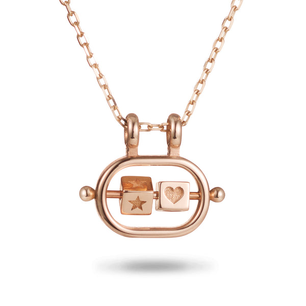 2 Cube Abacus Necklace in Rose Gold