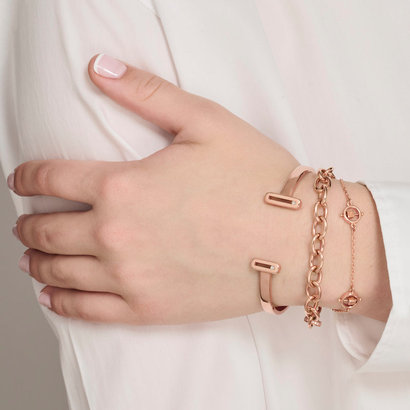 Chunky Solid Handmade Bracelet in Rose Gold