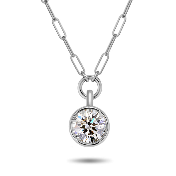The TREASURE 2ct Lab Grown Diamond Paperclip Necklace in Platinum