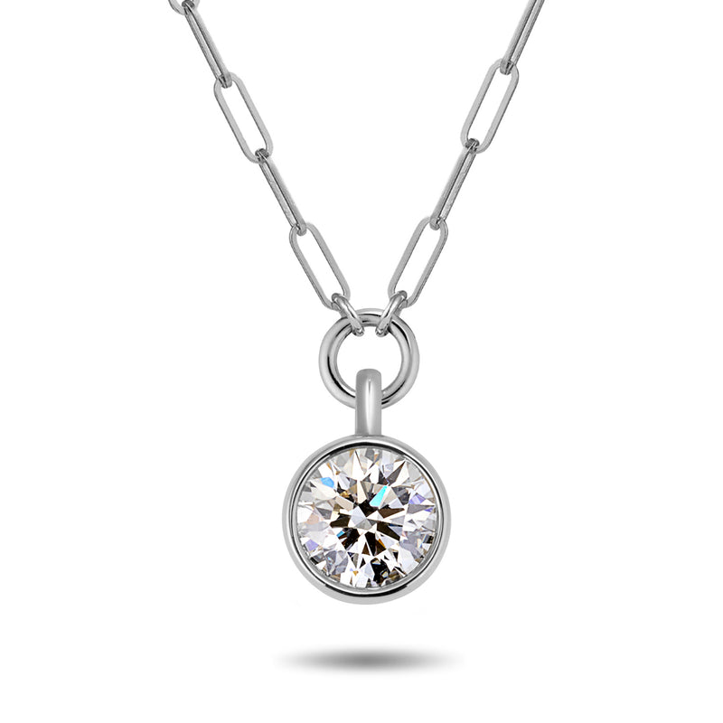 The TREASURE 2ct Lab Grown Diamond Paperclip Necklace in Platinum