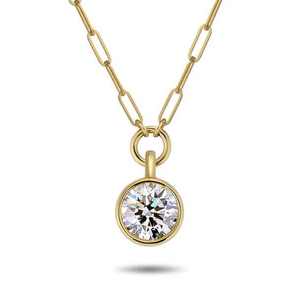 The TREASURE 2ct Lab Grown Diamond Paperclip Necklace in Yellow Gold