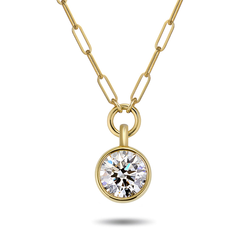 The TREASURE 2ct Lab Grown Diamond Paperclip Necklace in Yellow Gold