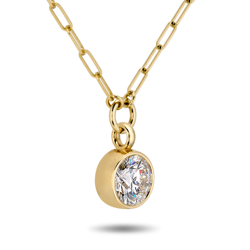 The TREASURE 2ct Lab Grown Diamond Paperclip Necklace in Yellow Gold