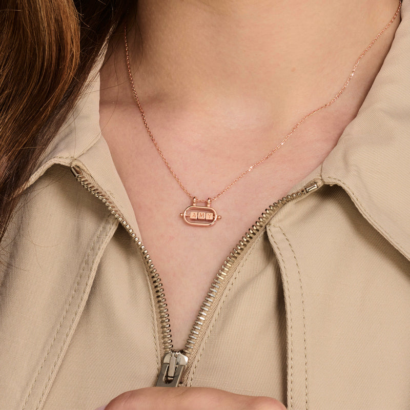 3 Cube Abacus Necklace in Rose Gold