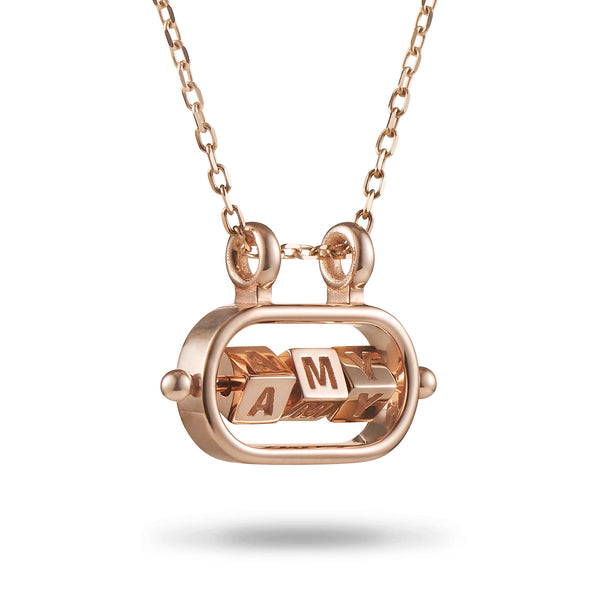 3 Cube Abacus Necklace in Rose Gold