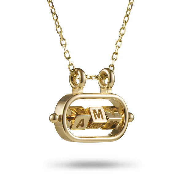 3 Cube Abacus Necklace in Yellow Gold