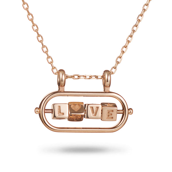 4 Cube Abacus Necklace in Rose Gold