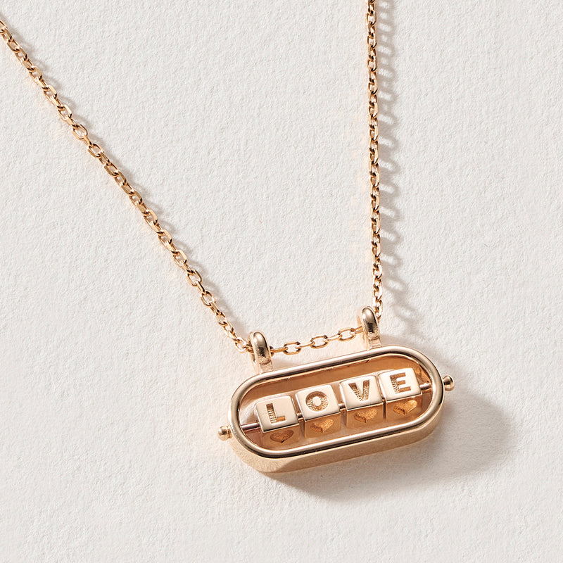 4 Cube Abacus Necklace in Rose Gold