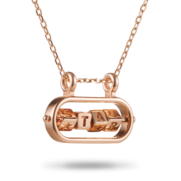 4 Cube Abacus Necklace in Rose Gold