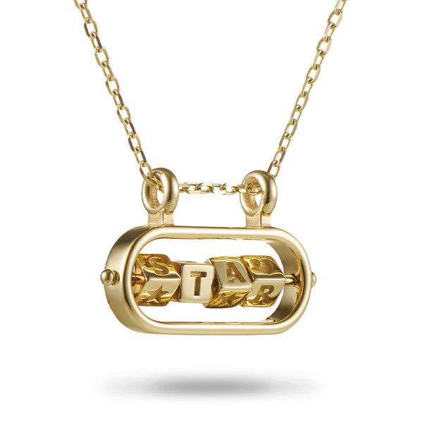 4 Cube Abacus Necklace in Yellow Gold