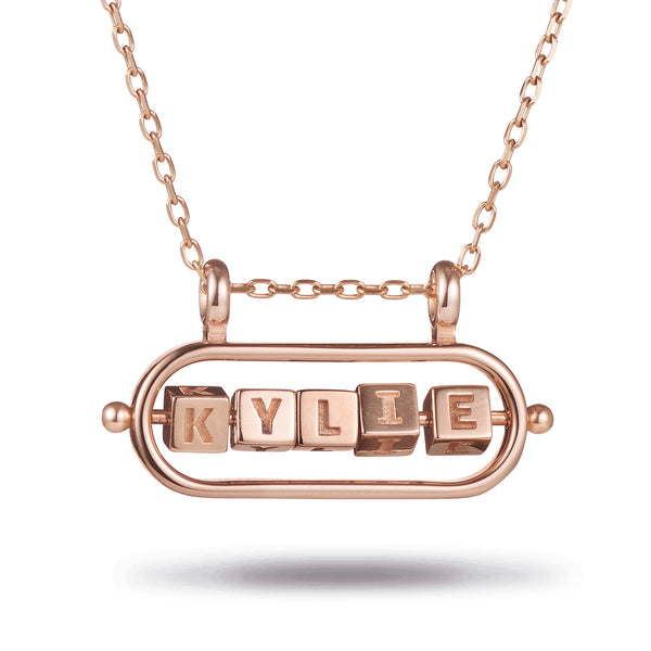 5 Cube Abacus Necklace in Rose Gold