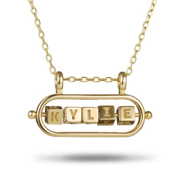 5 Cube Abacus Necklace in Yellow Gold