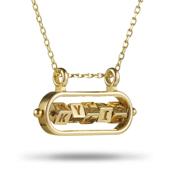 5 Cube Abacus Necklace in Yellow Gold