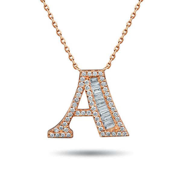 The Diamond Treasure Initial Necklace in 18ct Rose Gold
