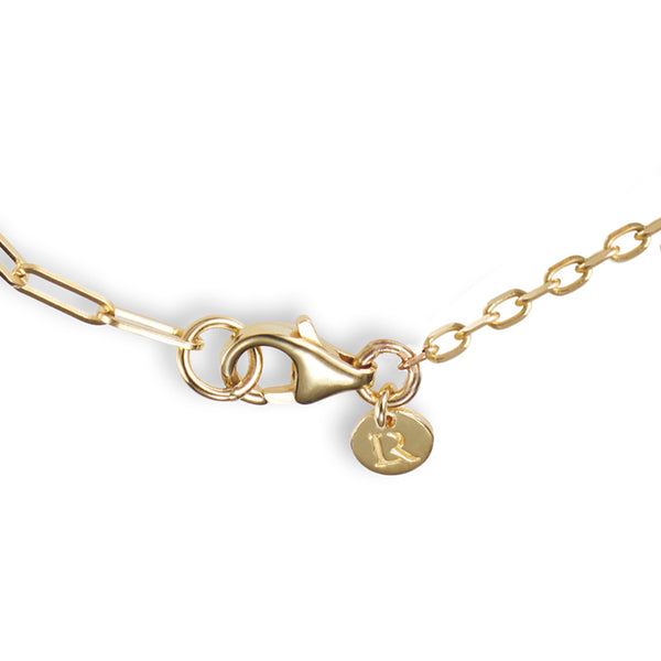 The Asymmetrical 4 Cube Date Abacus Imitation T Bar Necklace in Yellow Gold