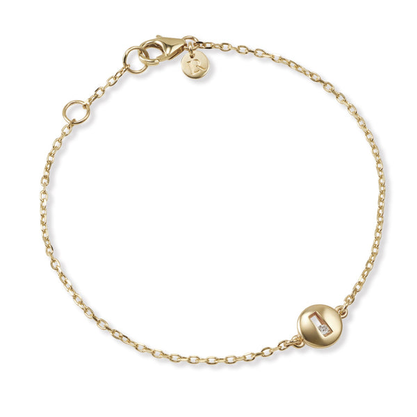 "RTS" Baby Round Sliding Diamond Bracelet in Yellow Gold