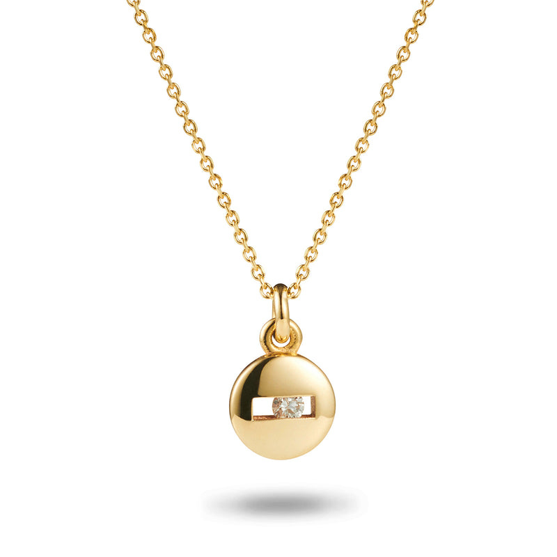 Baby Round Sliding Diamond Necklace in 18ct Yellow Gold