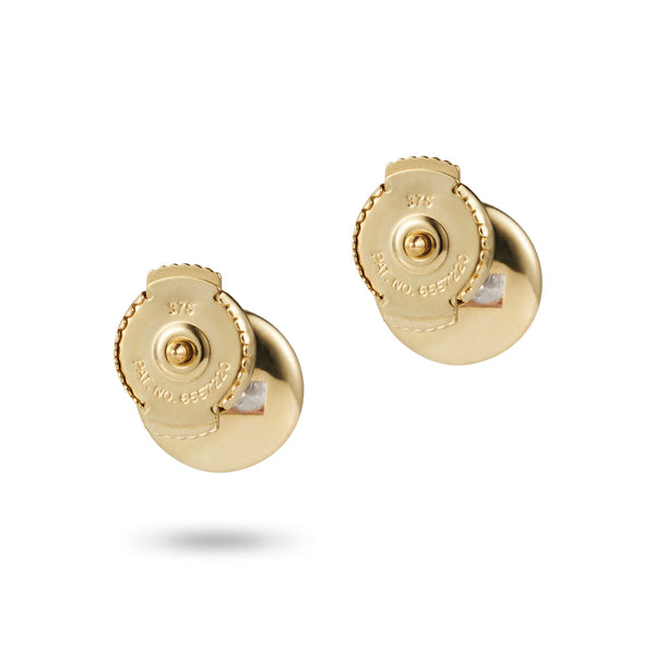 Baby Round Sliding Diamond Stud Earrings in Yellow Gold